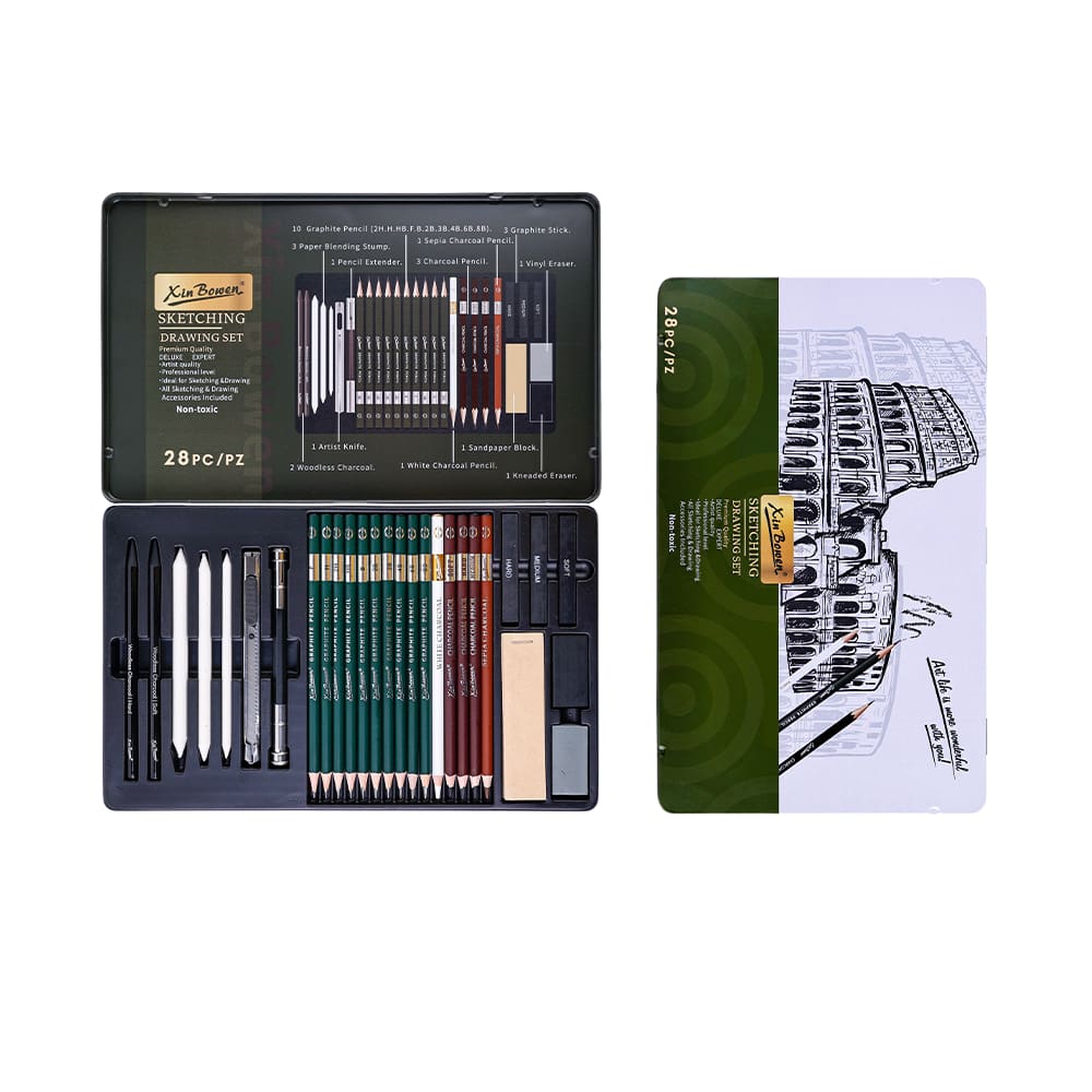 Conjunto de desenho e desenho de 23 peças - lápis de grafite