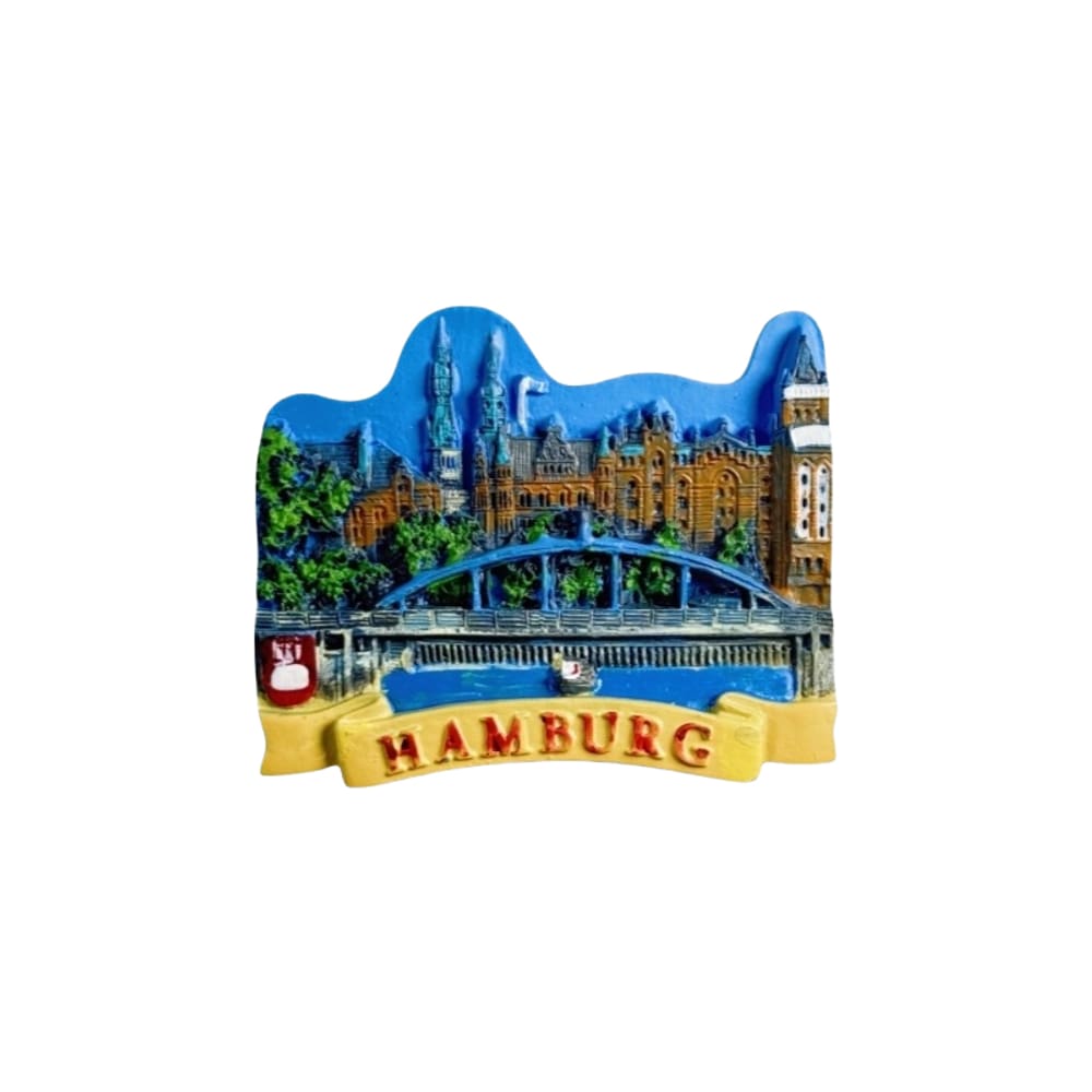 Ímã de geladeira Hamburg City Landmark 3D Resin Decorative