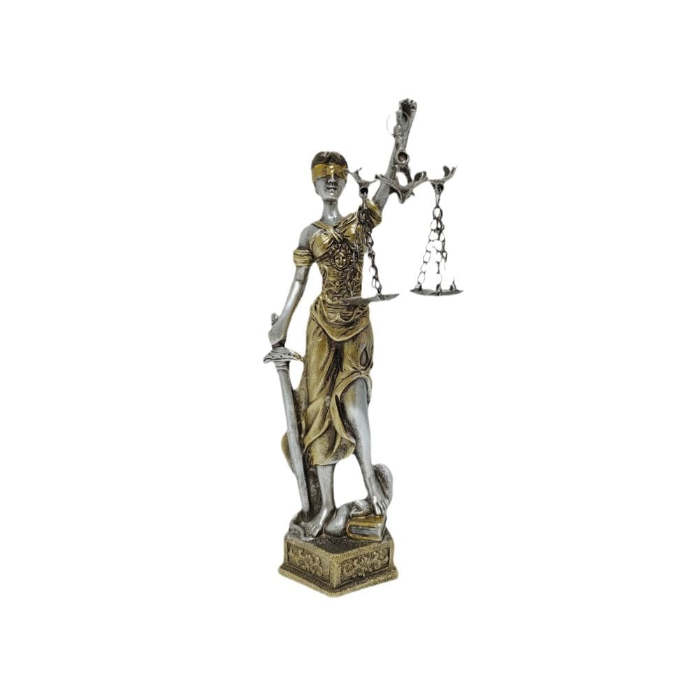 Estatueta de resina de Lady Justice de 18,5 cm com escamas