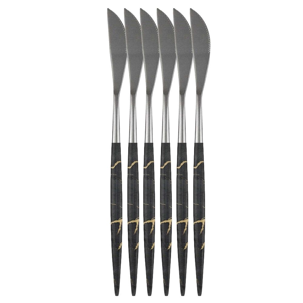 Garfo Colher Faca Colher De Sobremesa Talheres Slim 6 Facas