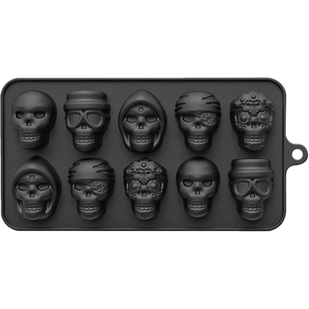 Molde de silicone para caveira de 10 cavidades para guloseimas de Halloween