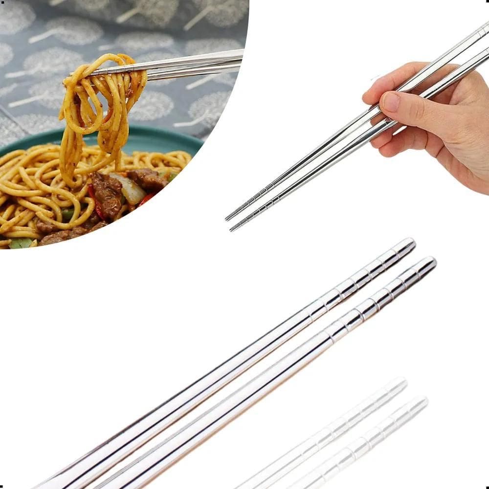 Hashi Aço Inox Ecológico Japonês Oriental Para Sushi Pró