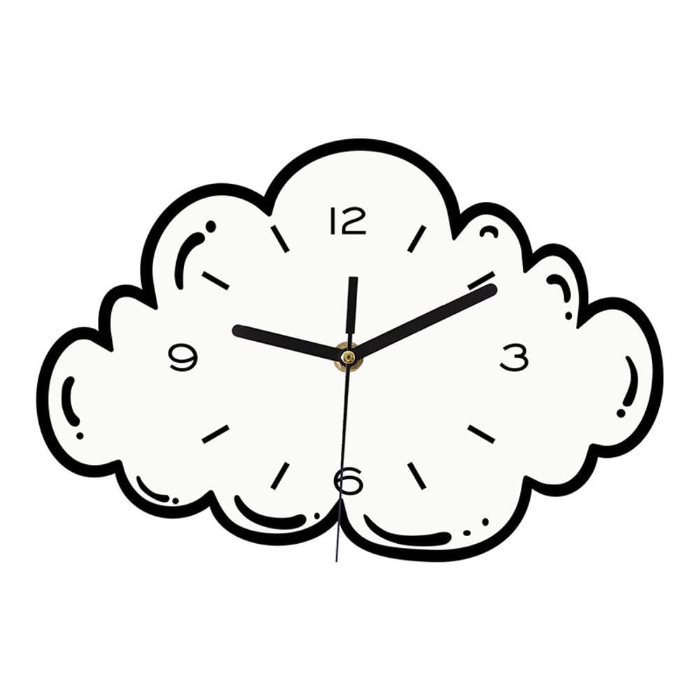 Relógio de parede Cute Cloud de 30 cm de plástico silencioso e antiaderente