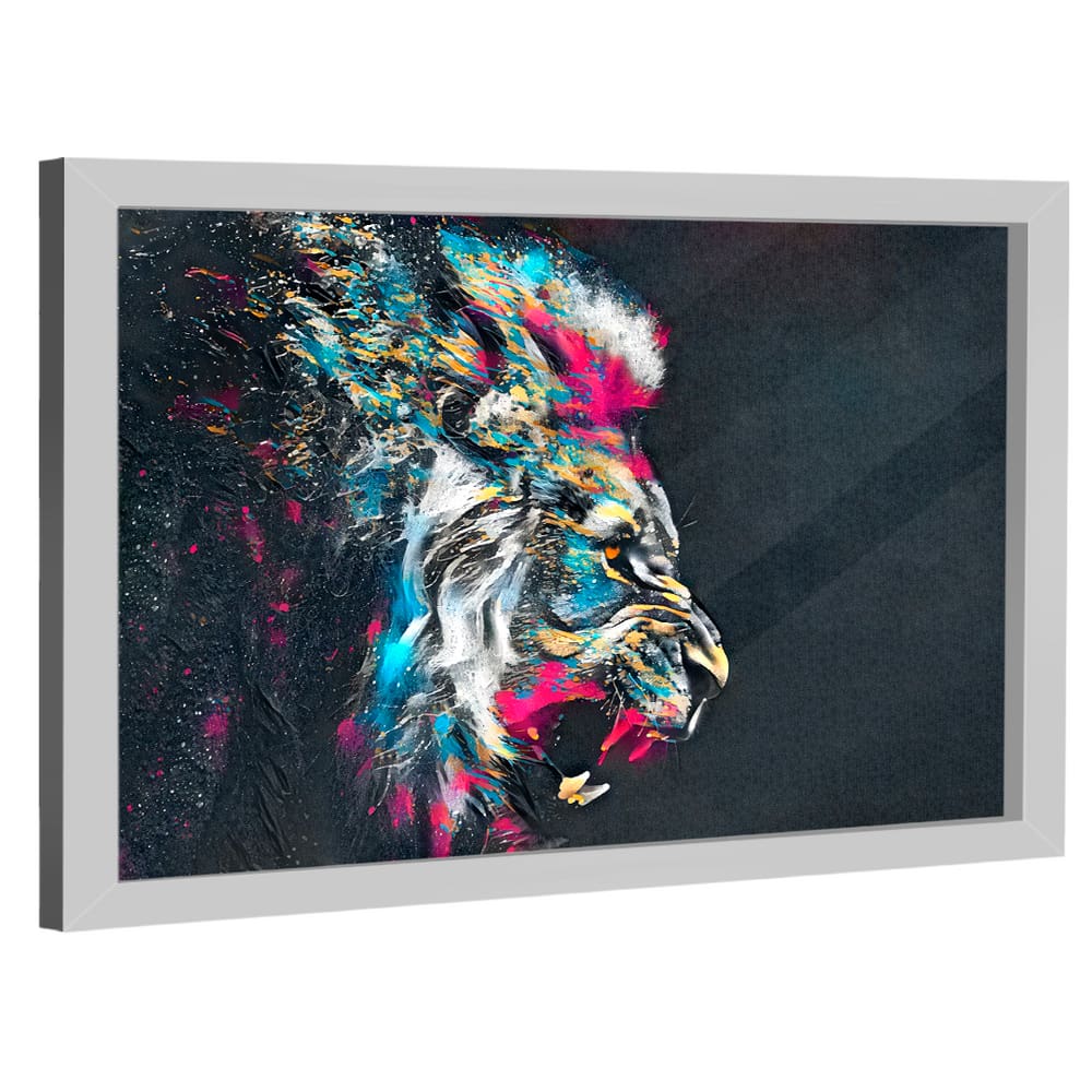 Quadro Decorativo Leão Estilo Pintura