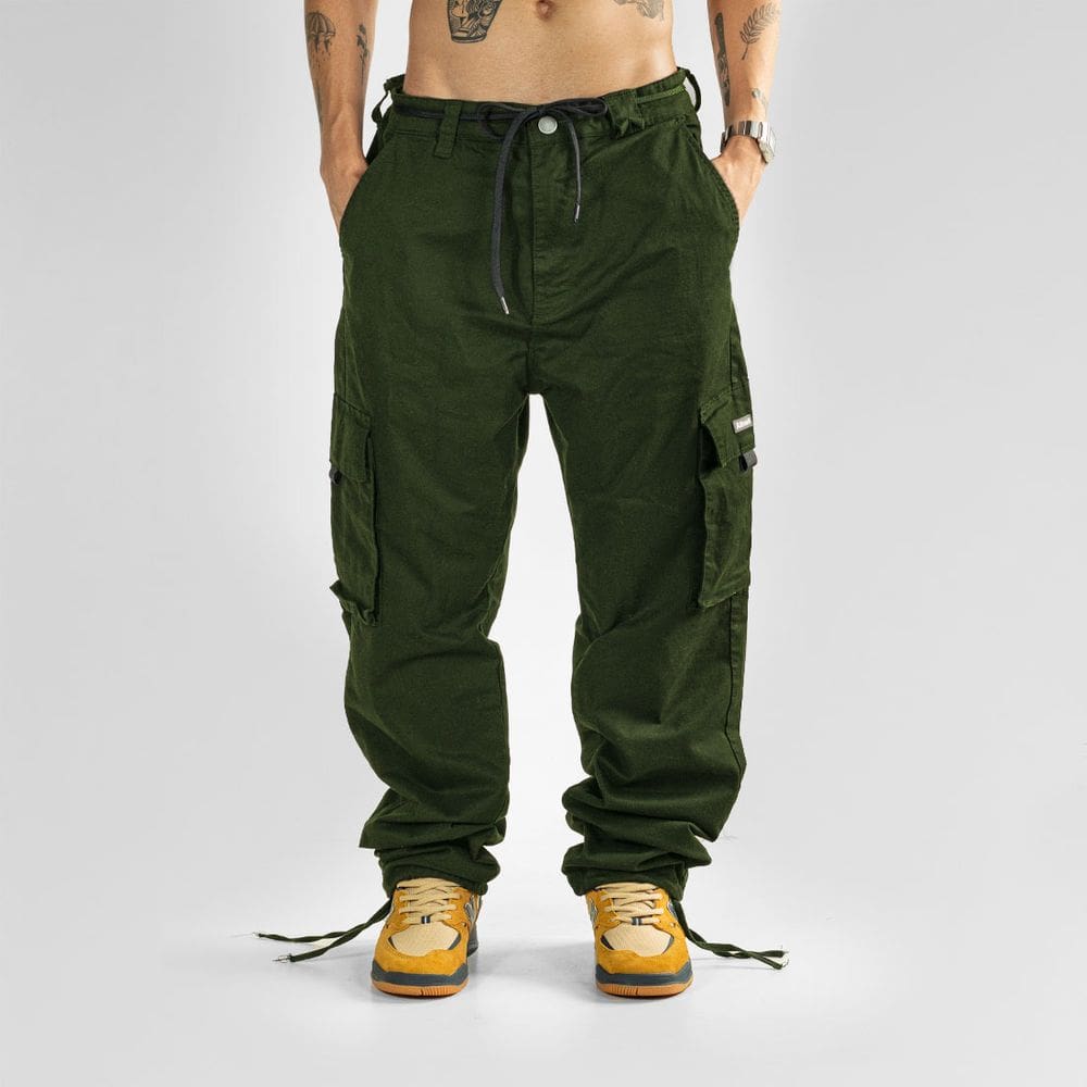 Calça Alive Sarja Cargo Tag Unissex | Verde