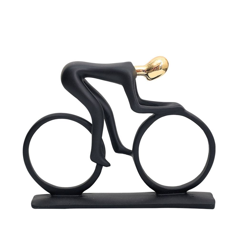 Escultura: resina de ciclista nórdica moderna, abstrata, 22 cm
