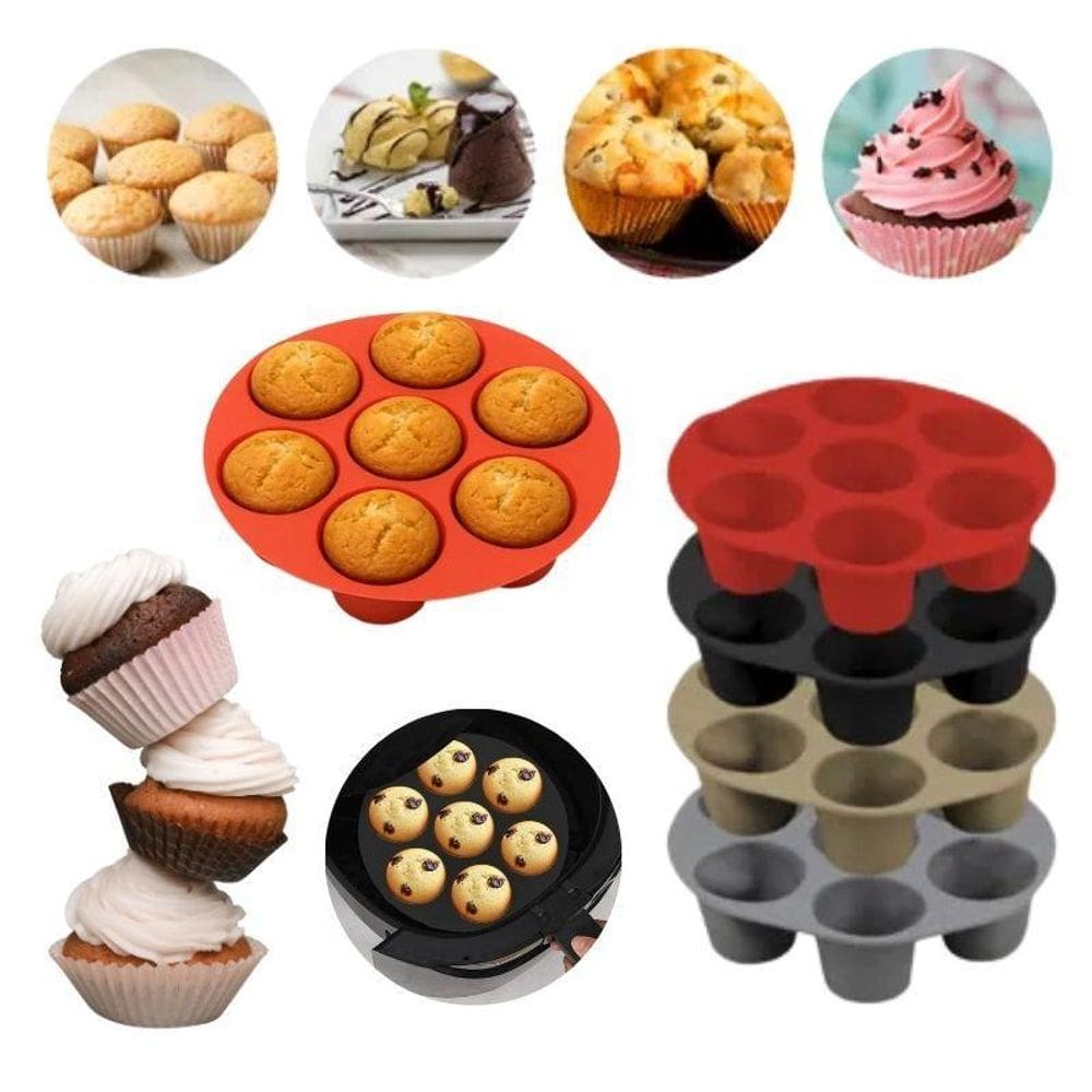 Forma De Cupcake Muffins Pudim Bolinho Air Fryer Forno 18Cm