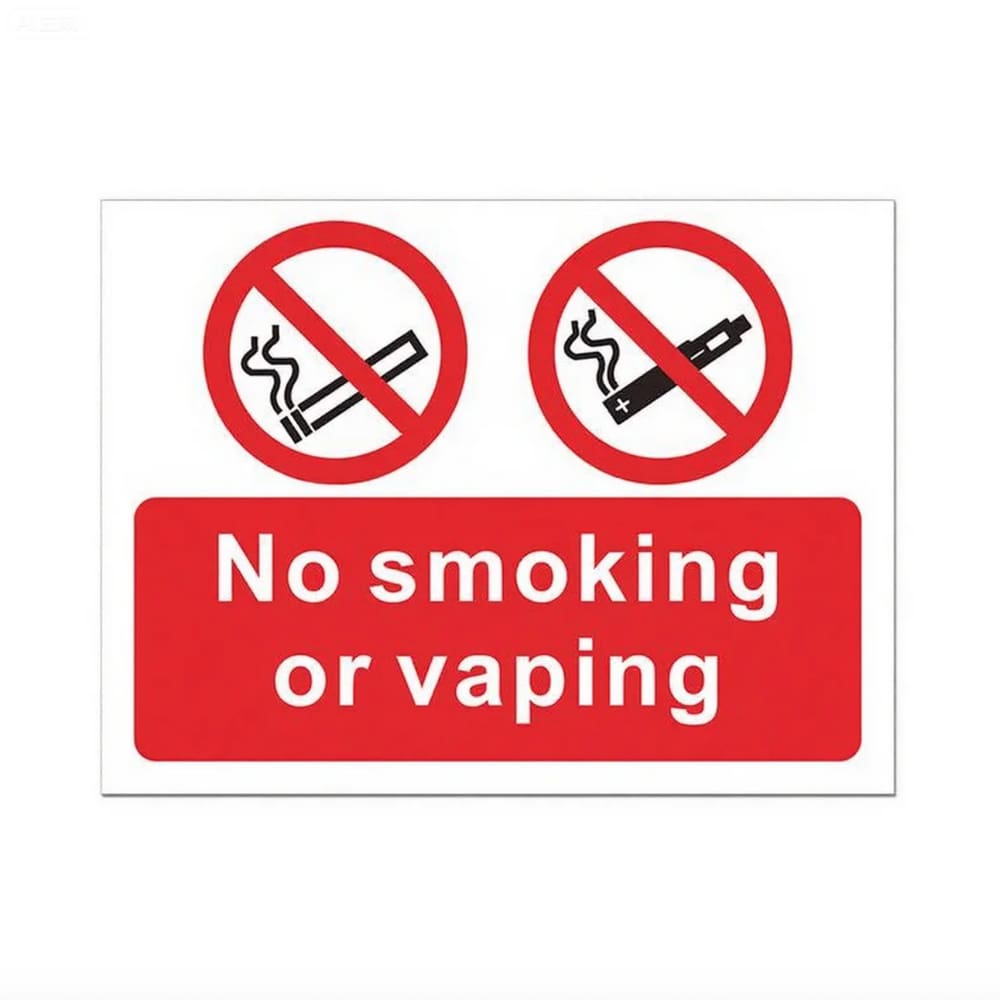 Adesivo para não fumar ou vaporizar, aviso: 5 unidades/lote, 18 x 13,5 cm, PVC