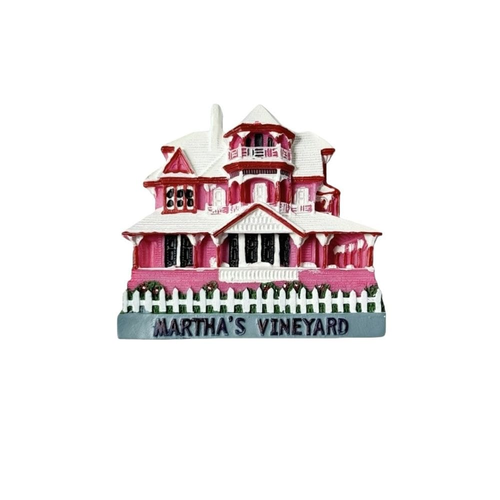 Ímã de geladeira Martha`s Vineyard House Resin 3D Pin 7x6,2 cm