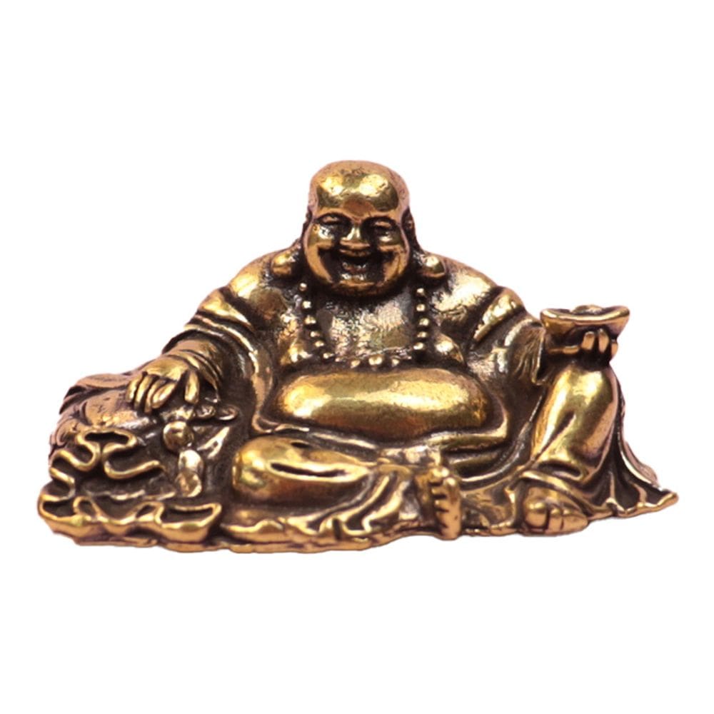 Escultura em latão Maitreya Buddha Reclinado Rindo B 2.143 kg