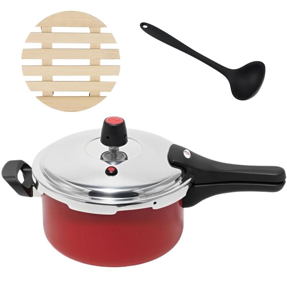 Panela De Pressão 3L Fechamento Externo + Descanso + Concha