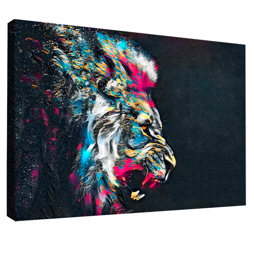 Quadro Decorativo Leão Estilo Pintura