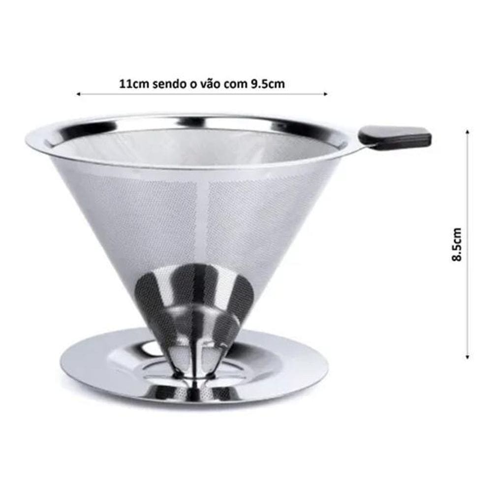 10X Coador De Café Inox Pour Over Tam. 102 - Não Precisa Fi
