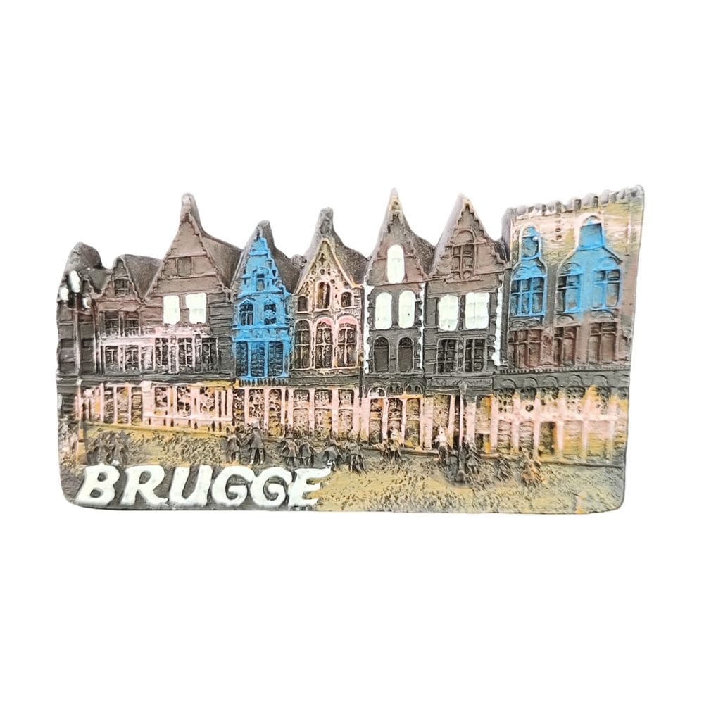 Ímã de geladeira Brugge Bélgica Resina 3D Colorida Landmark