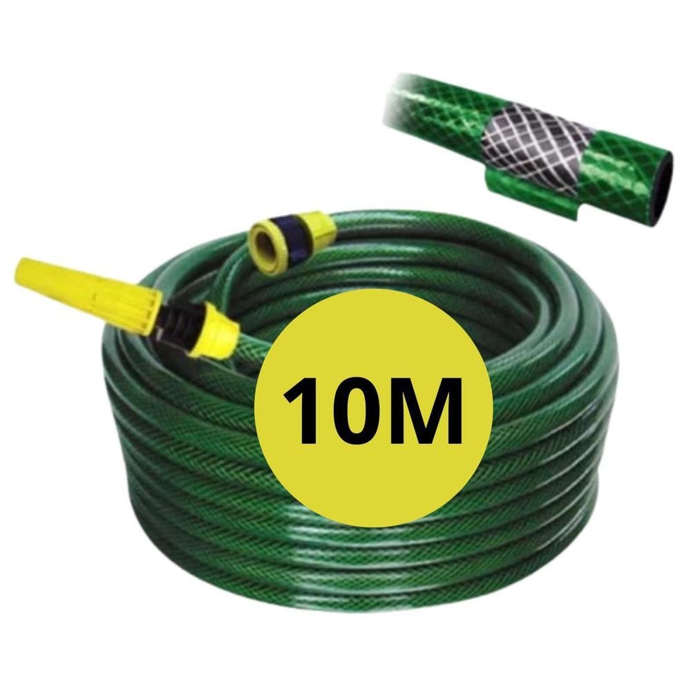 Mangueira De Jardim 10 Metros Reforçada Pvc Trançada 7/16