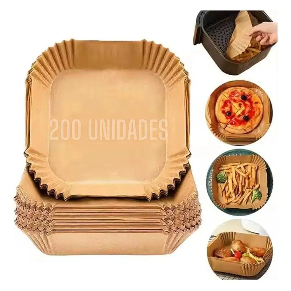 200 Forma Descartavel Quadrada Tapete Airfryer Antiaderente