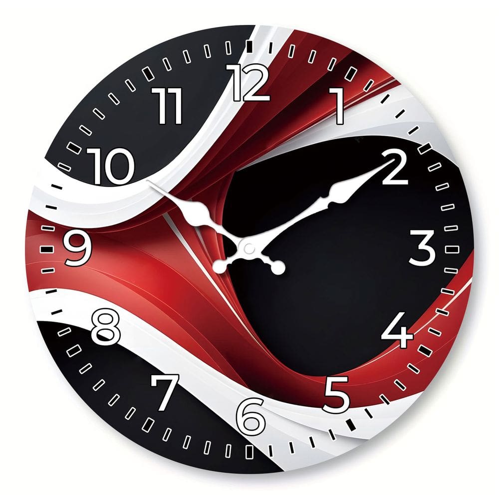Relógio de parede criativo de 12 polegadas, design moderno, sem tique-taque, silencioso