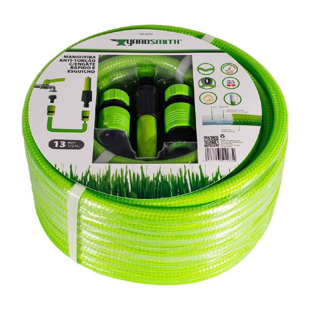 Mangueira Jardim Anti-Torção Com Engate Rápido 30M Yardsmith