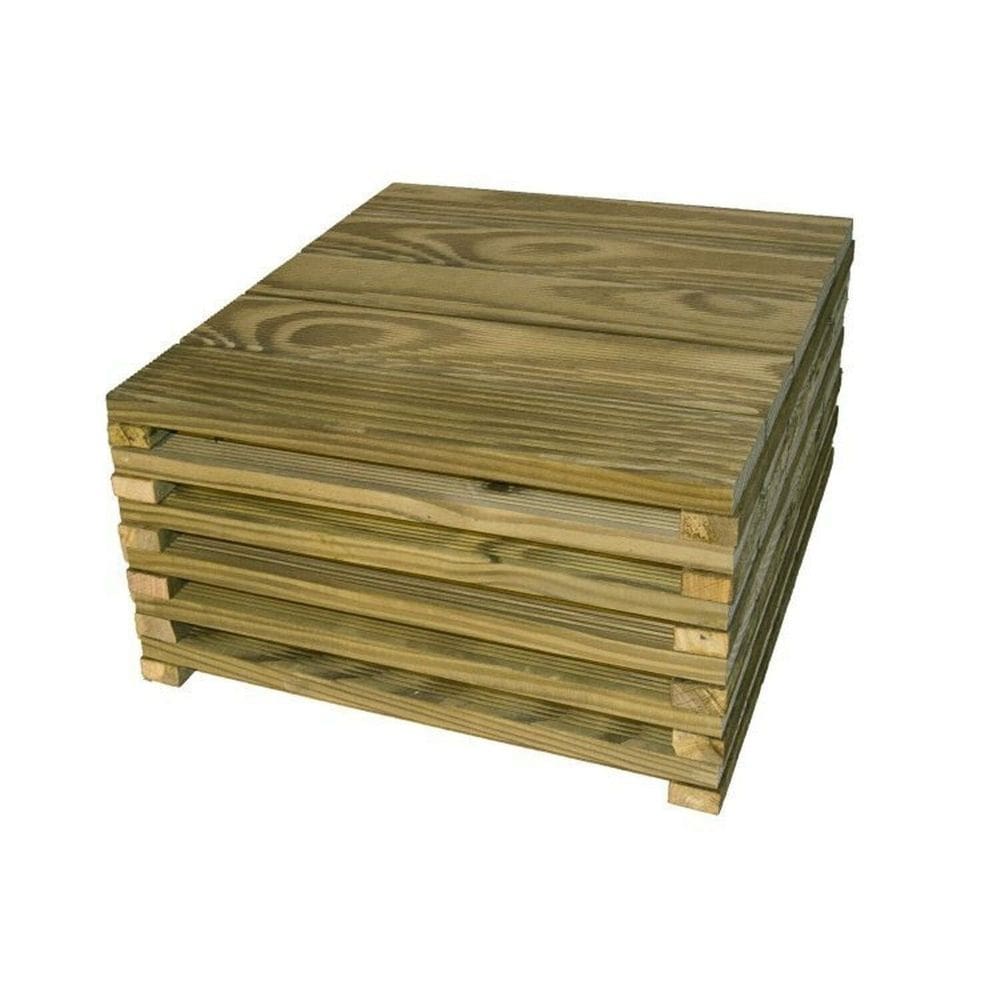 Kit 30 Unidades Deck Modular 50cmx50cm Pinus Tratado Madeira do Brasil Verde