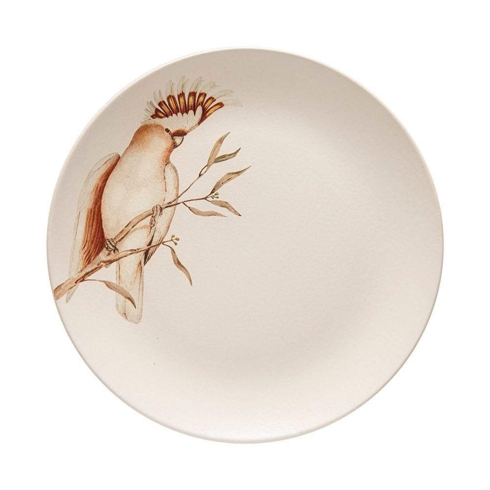 Prato Raso Copa E Cia Aquarelle Em Cerâmica Cacatua