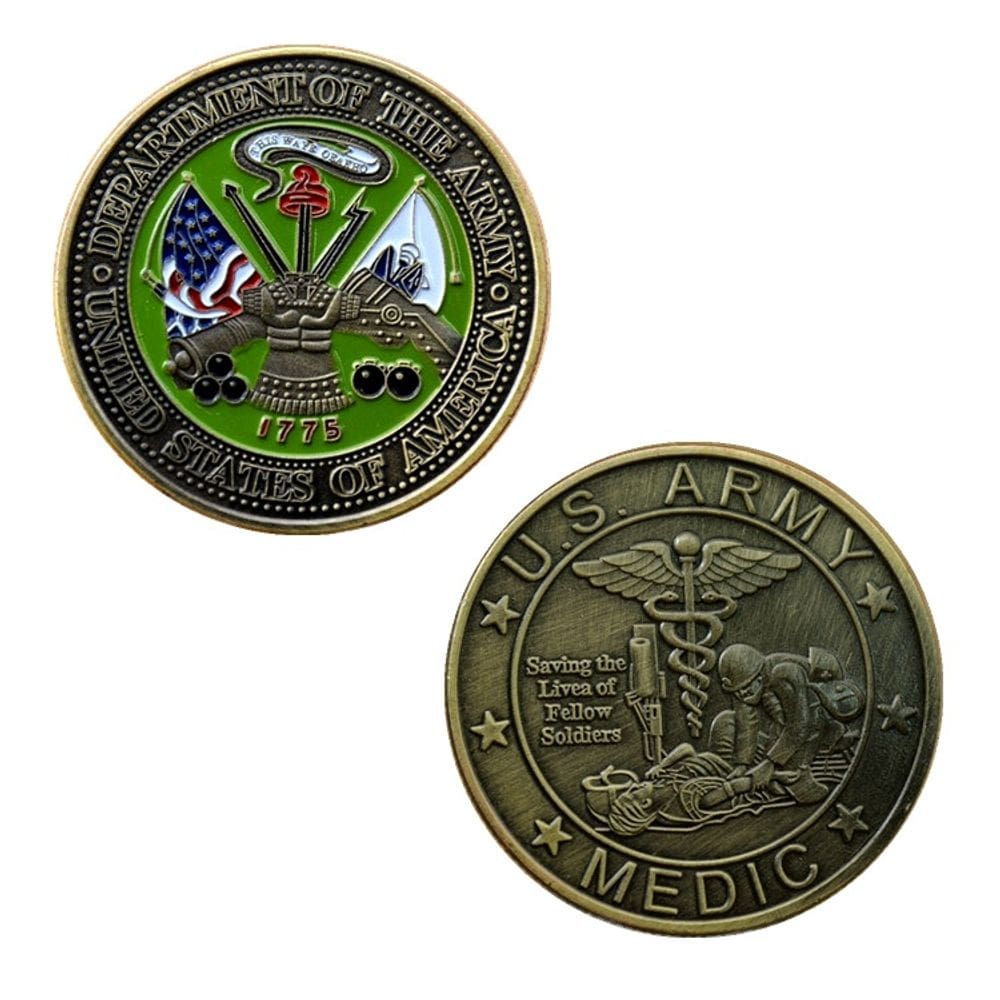 Homenagem comemorativa ao serviço militar em moeda médica do exército dos EUA