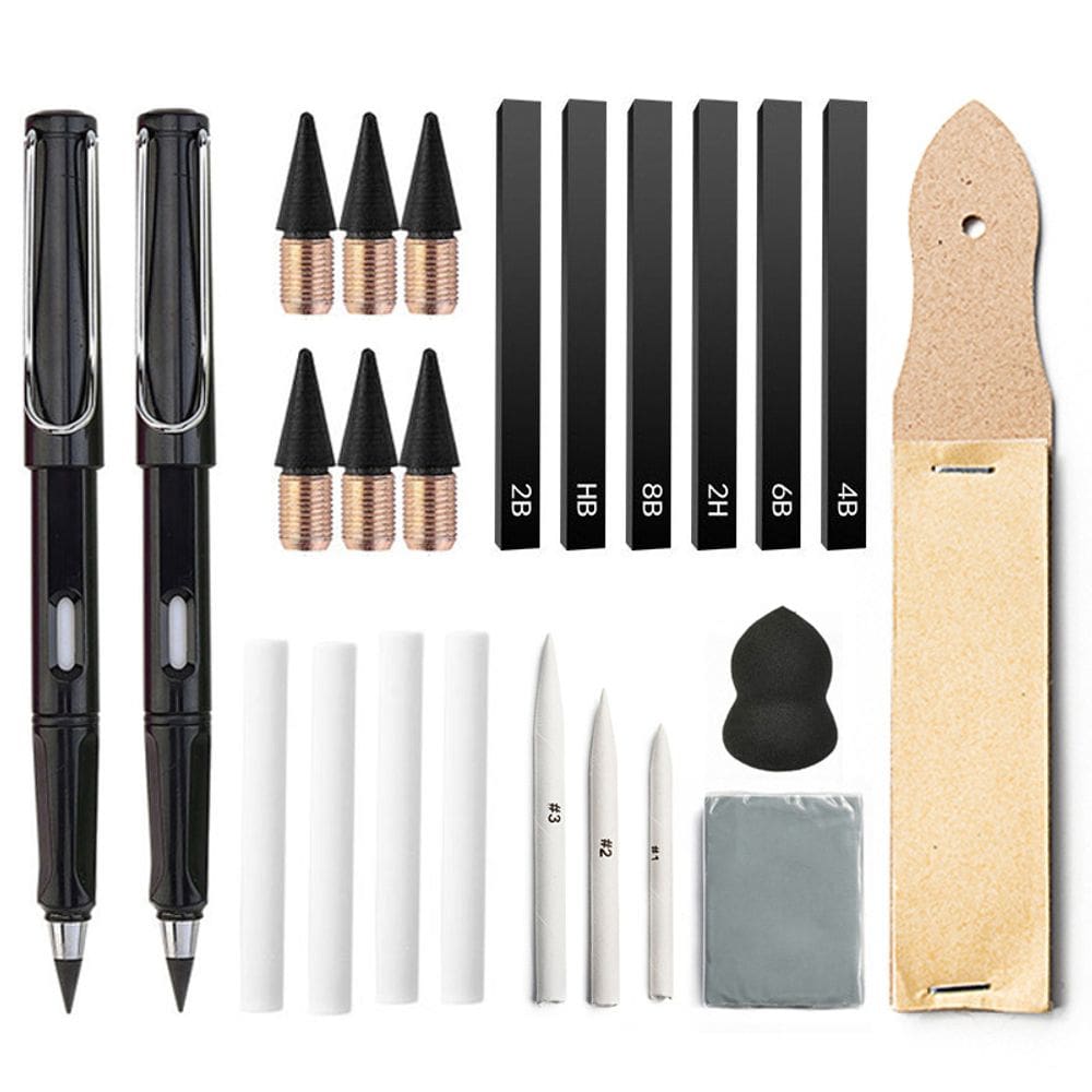 Conjunto de ferramentas de desenho, 22 unidades — lápis de grafite, tocos de mistura