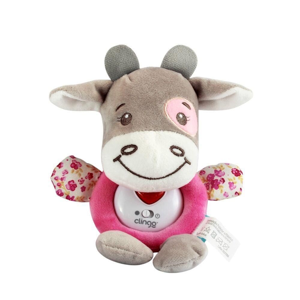 Vaquinha Musical De Pelúcia Com Luzes E Sons Relaxantes Para Bebês