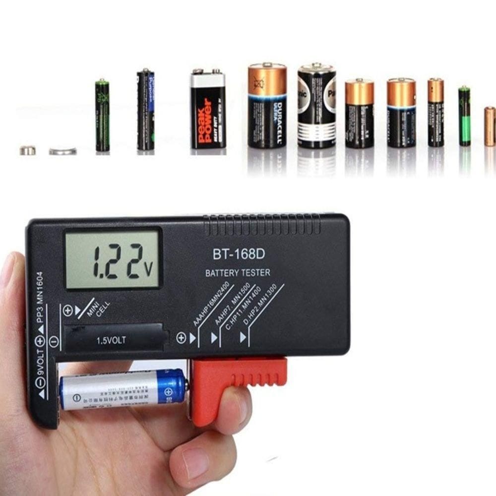 Testador Digital De Bateria Medidor Teste De Carga Pilhas Baterias Universal De 1,5 A 9v Aa Aaa C D