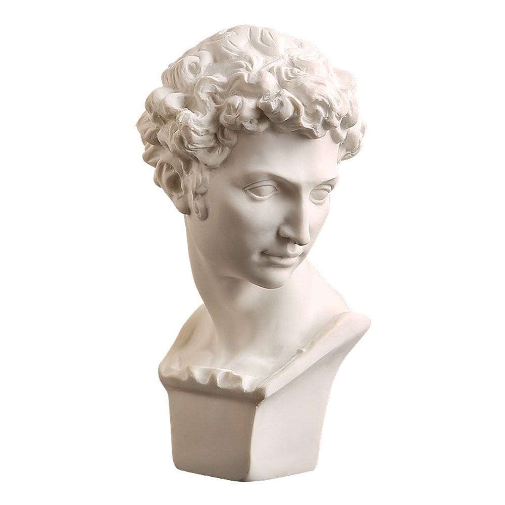 Escultura de busto em resina de estilo europeu Apollo 5,5 cm