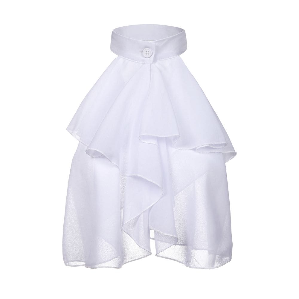 Coleira falsa de chiffon removível em estilo vitoriano para mulheres