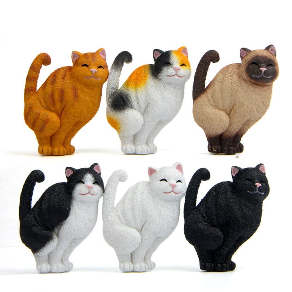 Ímãs de geladeira Cute Cat 3D Resin 6 unidades para geladeira