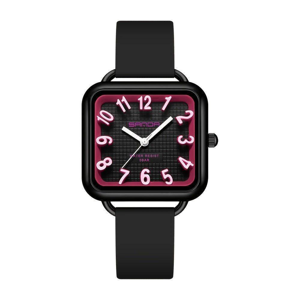 Relógio Sanda Para Homens E Mulheres - Movimento A Quartzo Estiloso Vermelho