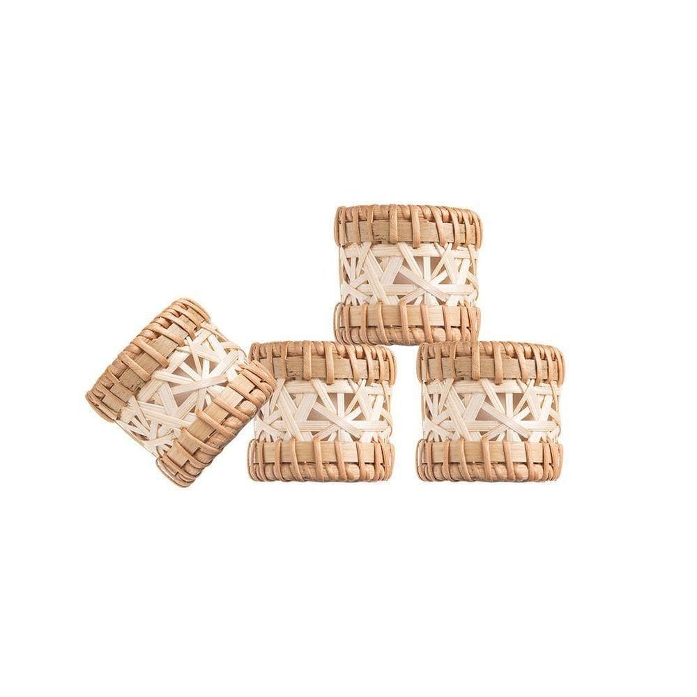 Anel De Guardanapo Copa E Cia 4 Peças Rattan Natural