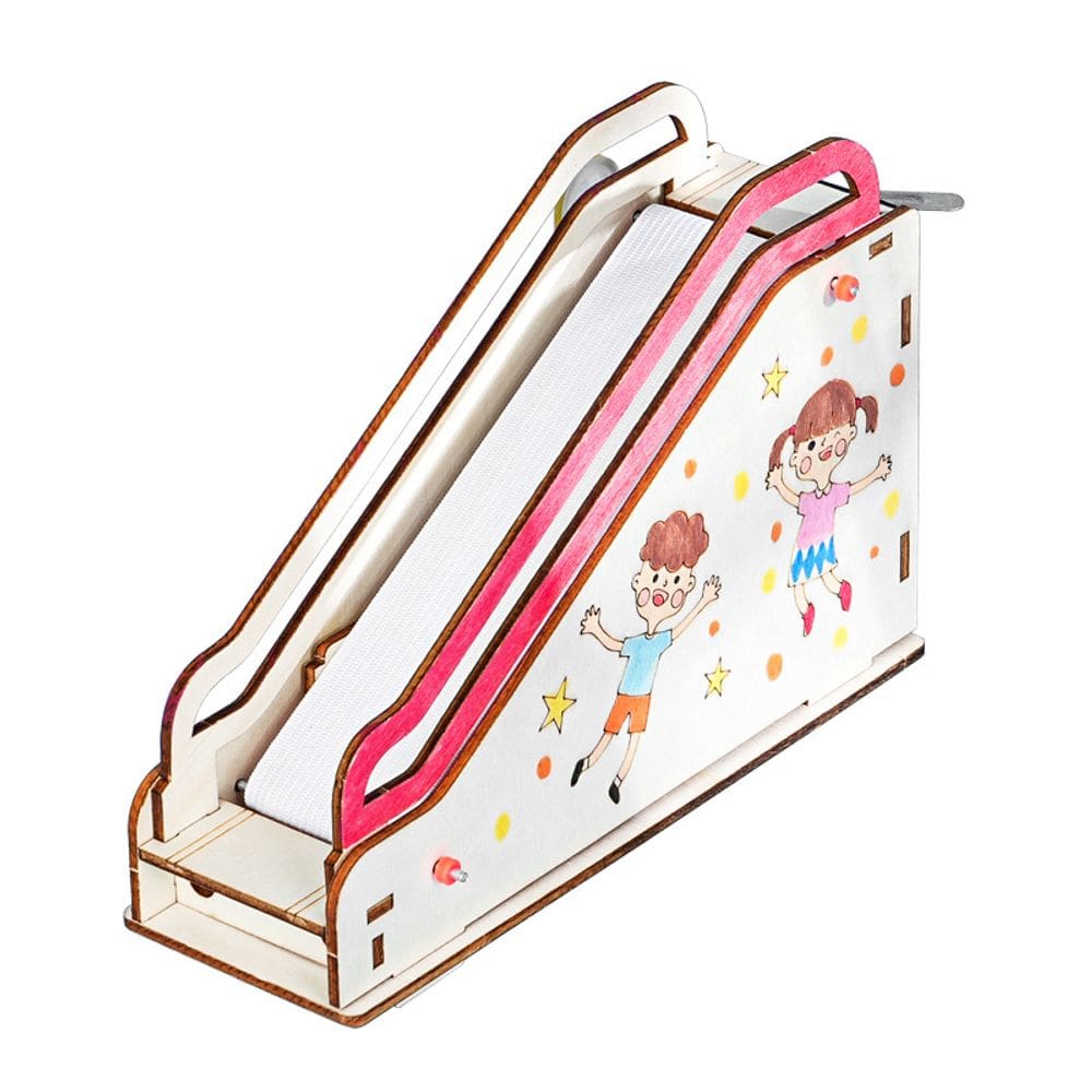 Kit de experimentos científicos, modelo de escada rolante elétrica de madeira