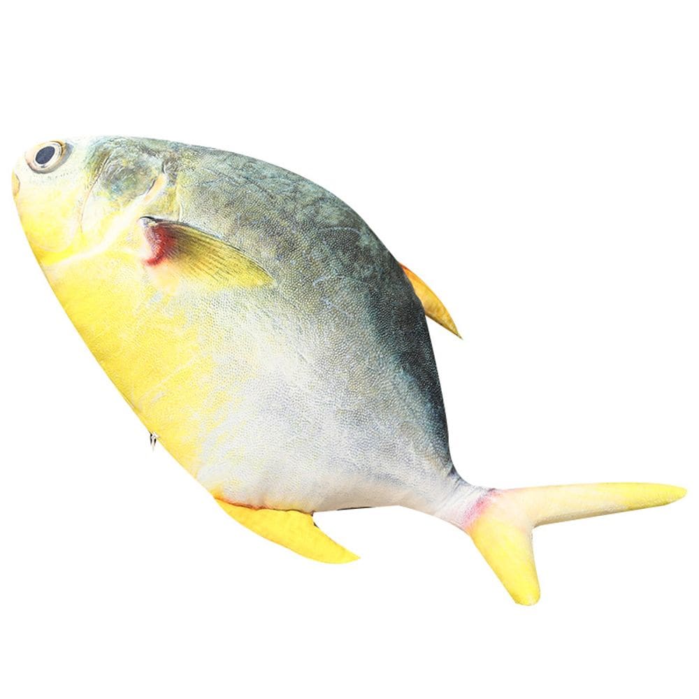 Boneca de brinquedo de pelúcia realista Ocean Fish Golden Pomfret 60cm