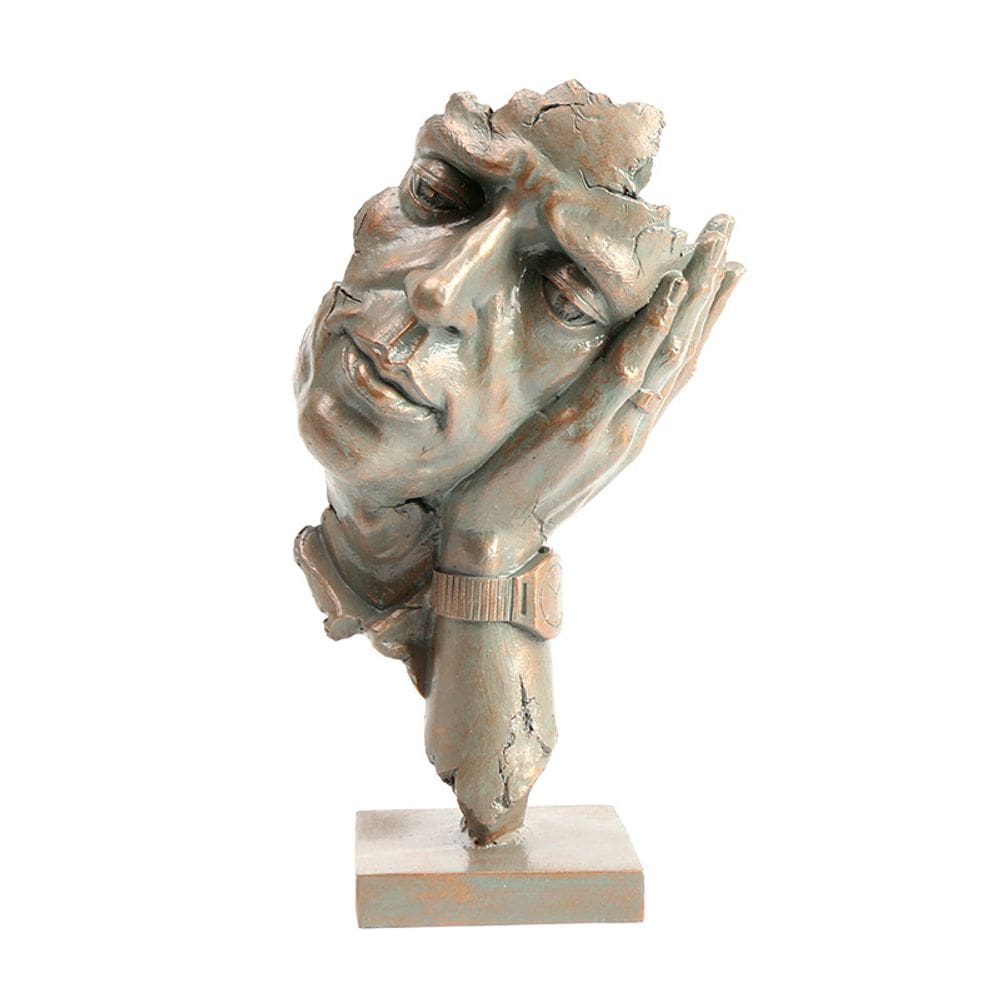 Figura de resina facial moderna escultura nórdica 15,5 x 11,2 x 28,3 cm