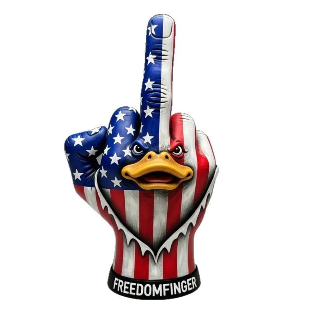 Estátua de pato Freedom Finger, resina de bandeira americana, 9 cm