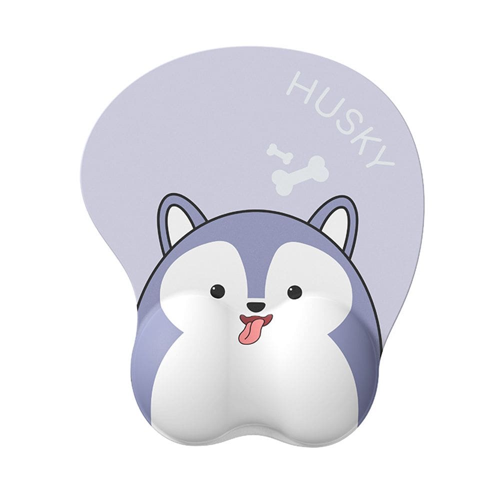 Mouse Pad Creative Husky 3D Gel para descanso de pulso em borracha de silicone