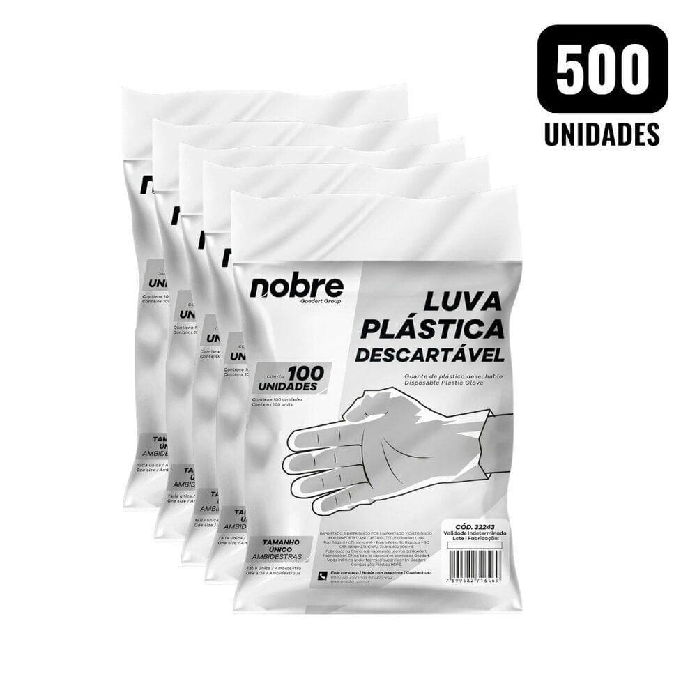 Luvas Plásticas Descartáveis Hdpe - Kit Com 500 Unidades Para Higiene E Proteção