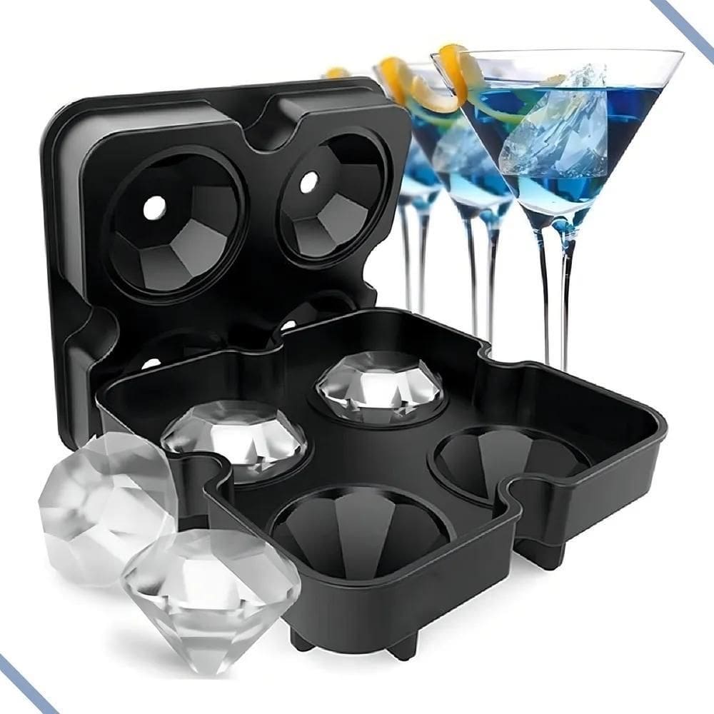 3X Forma De Gelo Ou Chocolate Diamante Silicone Cores Sortid