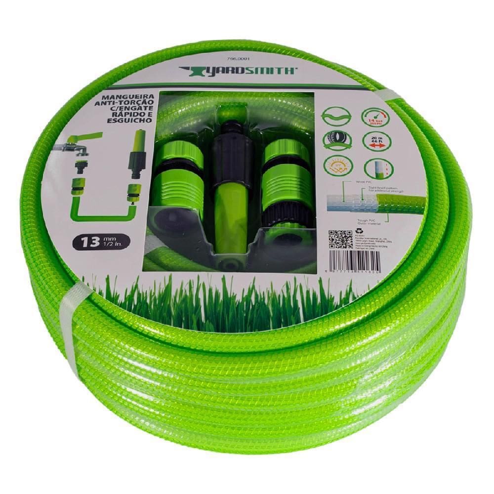 Mangueira Jardim Anti-Torção Com Engate Rápido 20M Yardsmith