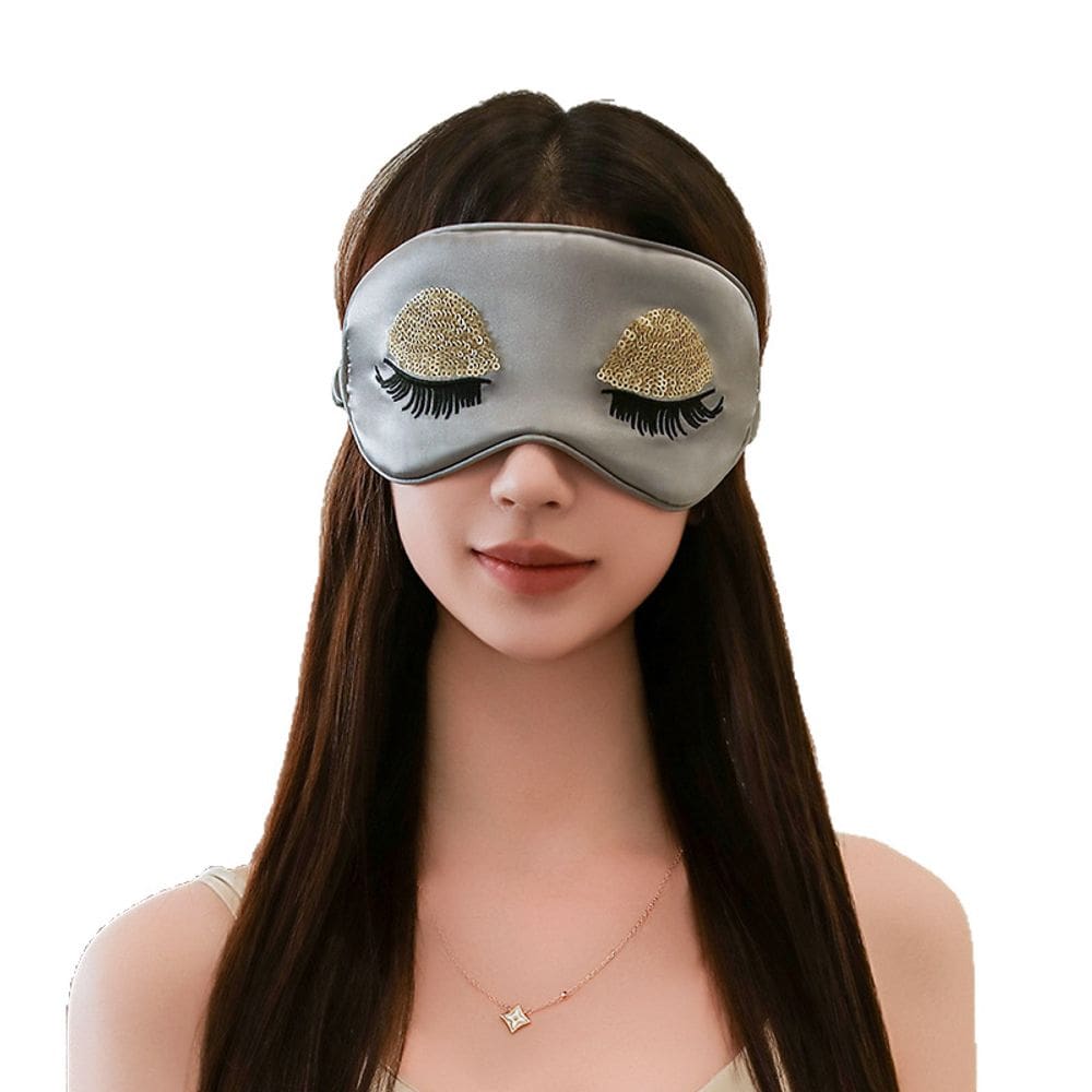 Máscara de dormir Luxury Sequin Eyelash Soft Artificial Seda