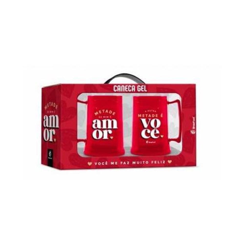 Caneca Gel 300Ml C/2 Metade De Mim E Voce Brasfoot