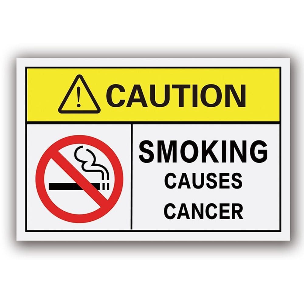 Sinal de alerta: cuidado: fumar causa câncer PVC 13x8,6 cm