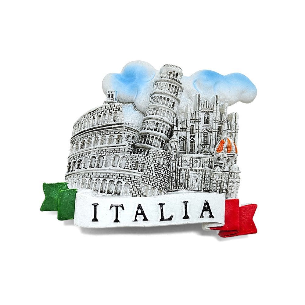 Ímã de geladeira, Itália, Torre inclinada de Pisa e Catedral de Milão