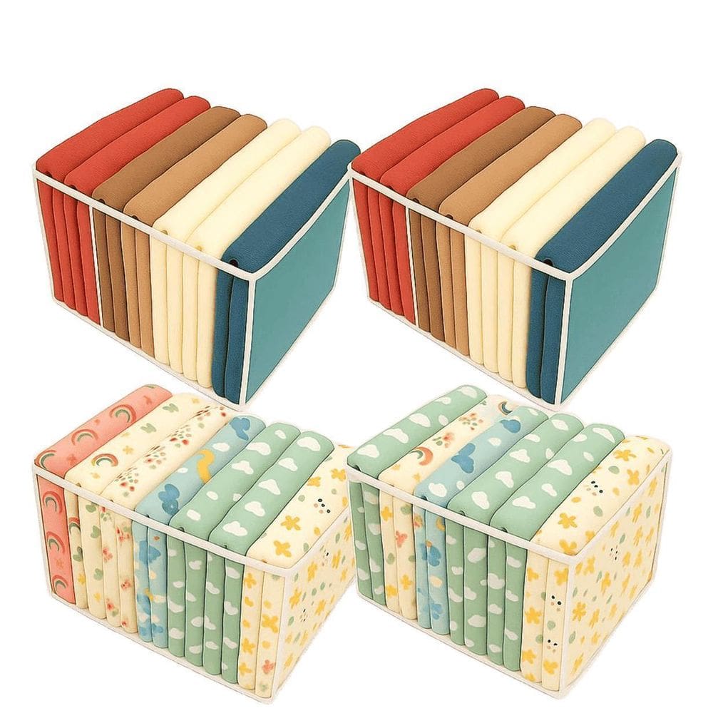 4 Organizador De Manta Toalha Lençol Roupas Bebê 30X40X30