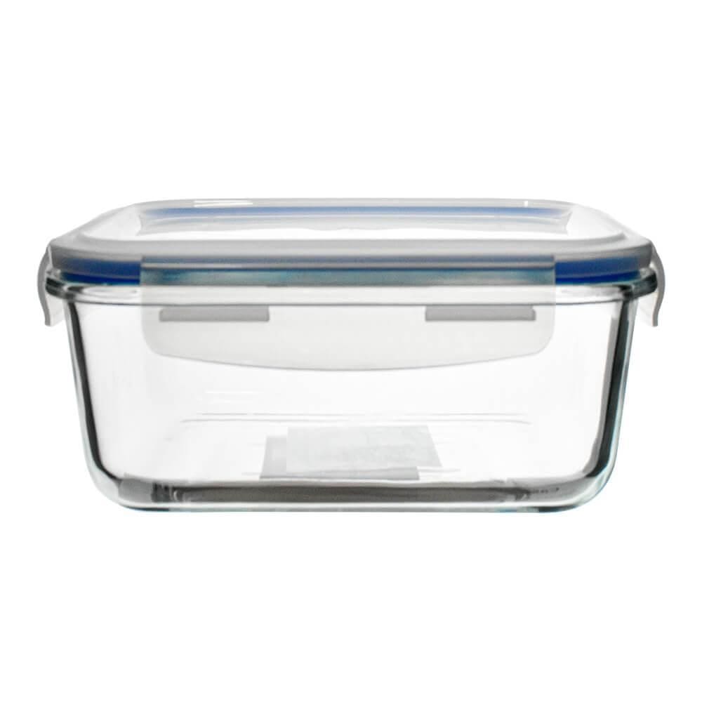 Pote Hermético Vidro Com Travas Retangular 370Ml Vista Home