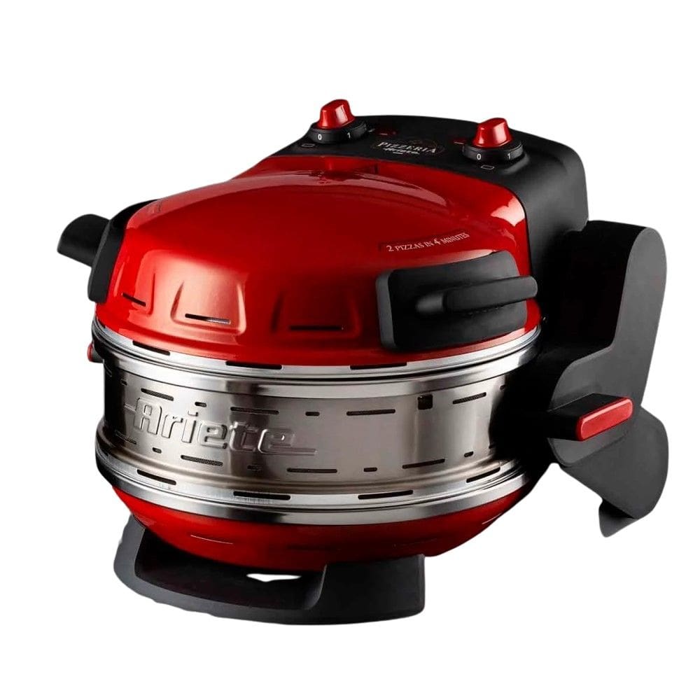 Forno de Pizza Elétrico Duplo Ariete 927 Vermelho 1800W 220V - Pedra Refratária e Design Retrô