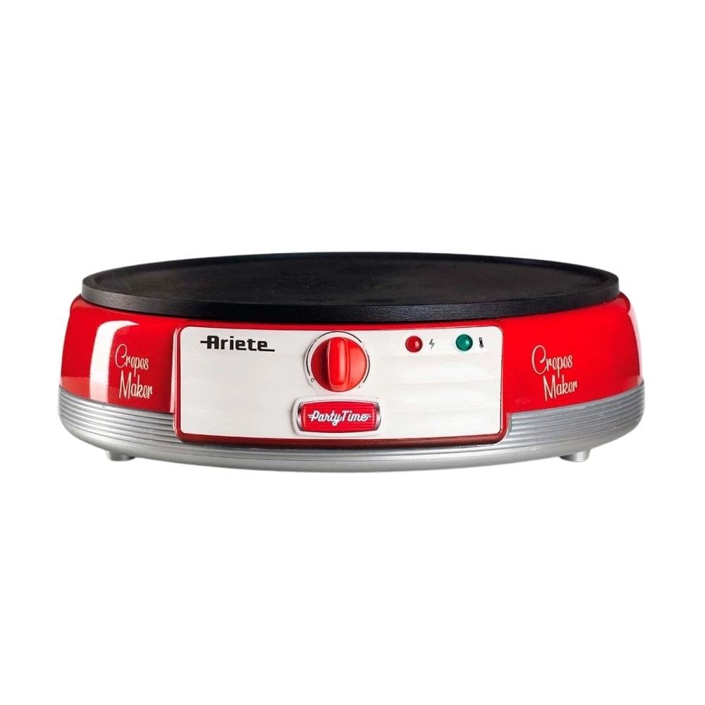 Máquina de Crepe Elétrica Ariete Party Time Retrô Vermelha 1100W 220V - Antiaderente e Compacta
