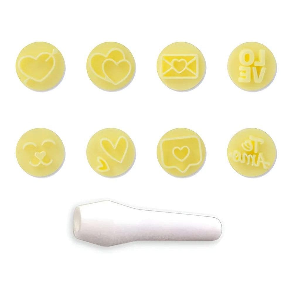 Kit Carimbos Amor Com 9 Peças Para Doces E Massas Cor Amarel